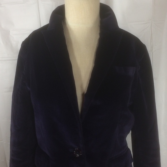 Robert Graham Velour Jacket Blazer Blue Sz 6 Women - Picture 3 of 8